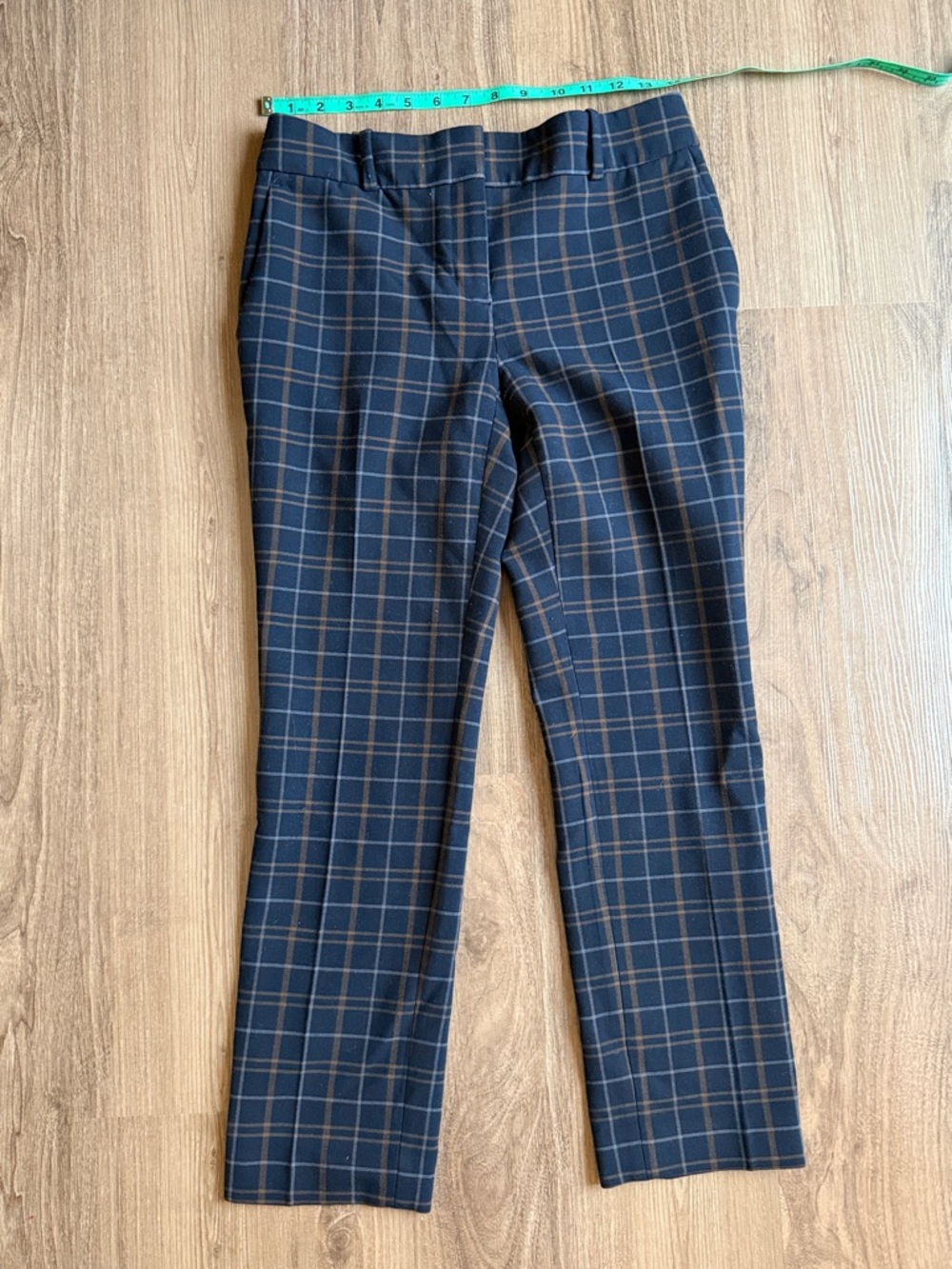 Ann Taylor Devin Fit Navy Windowpane Plaid Dress Pant